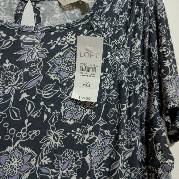 LOFT Blue and White Floral Dress NWT 16 - Picture 12 of 12